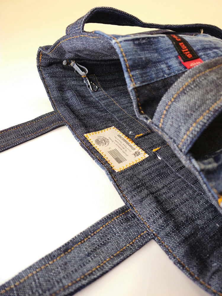 Handmade denim tote bag