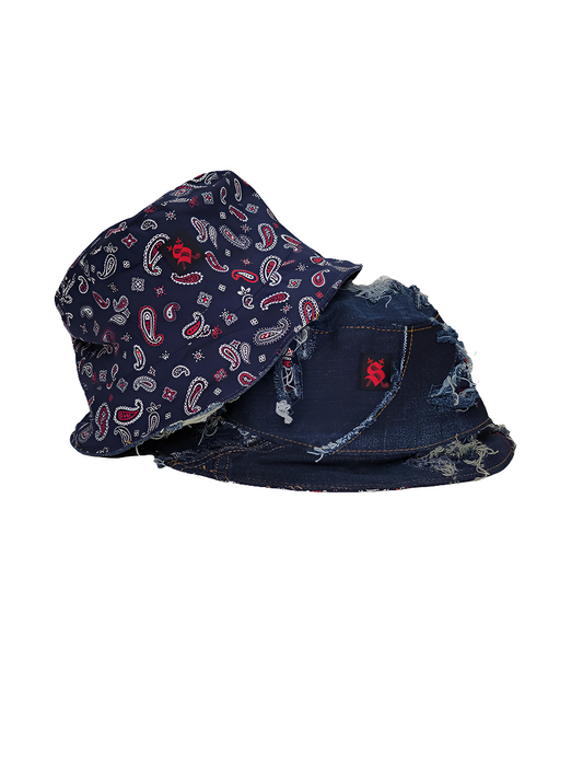 Denim/Paisley Bucket Hat