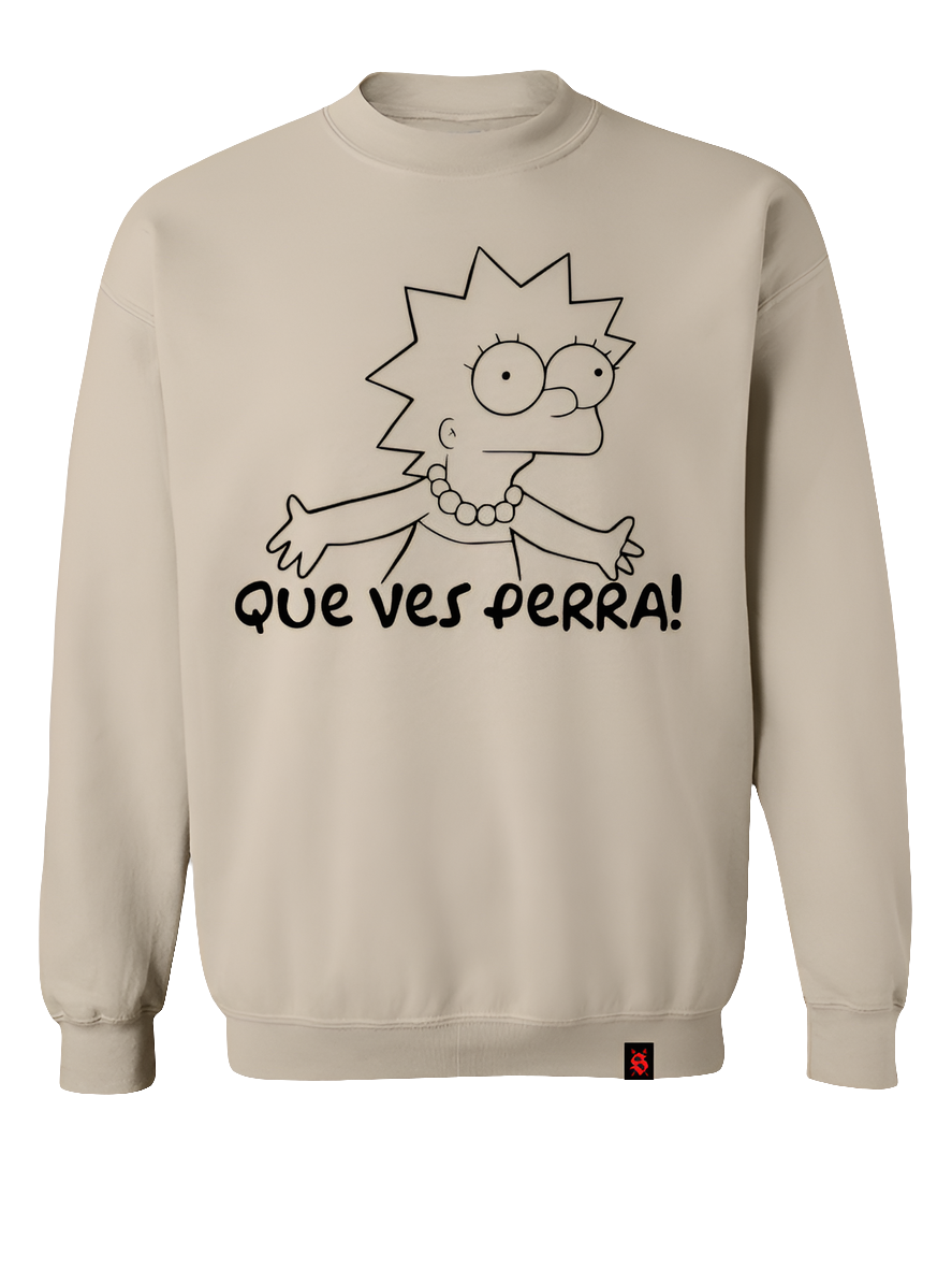 Que Ves Perra Crewneck by Silva Espadas – Latino streetwear sweatshirt with bold front graphic