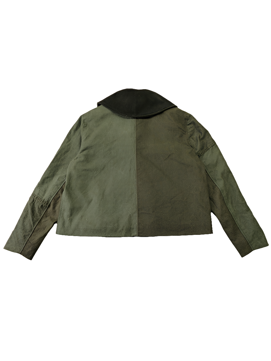 Cropped Olive Canvas Jacket