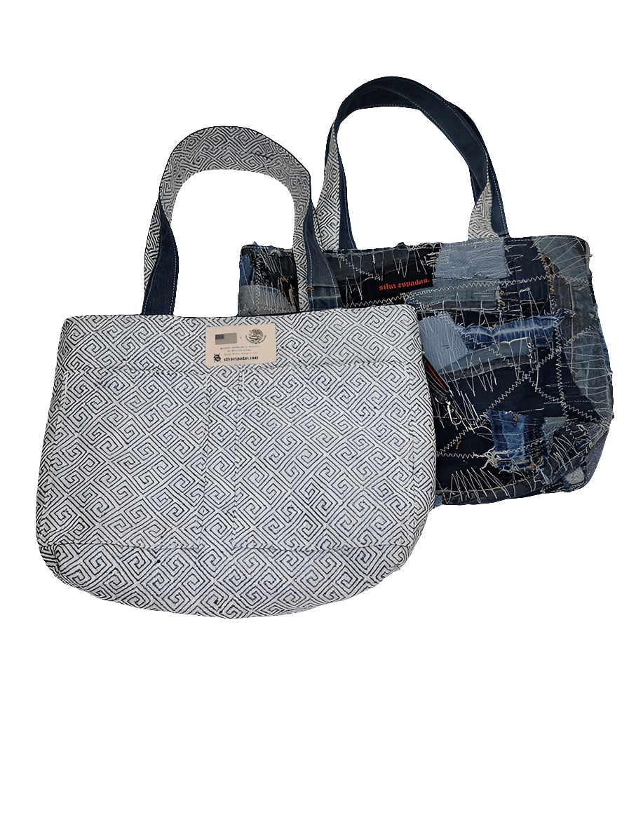 Denim Patchwork Tote Bag