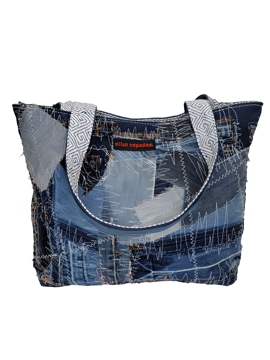 Denim Patchwork Tote Bag – Silva Espadas1