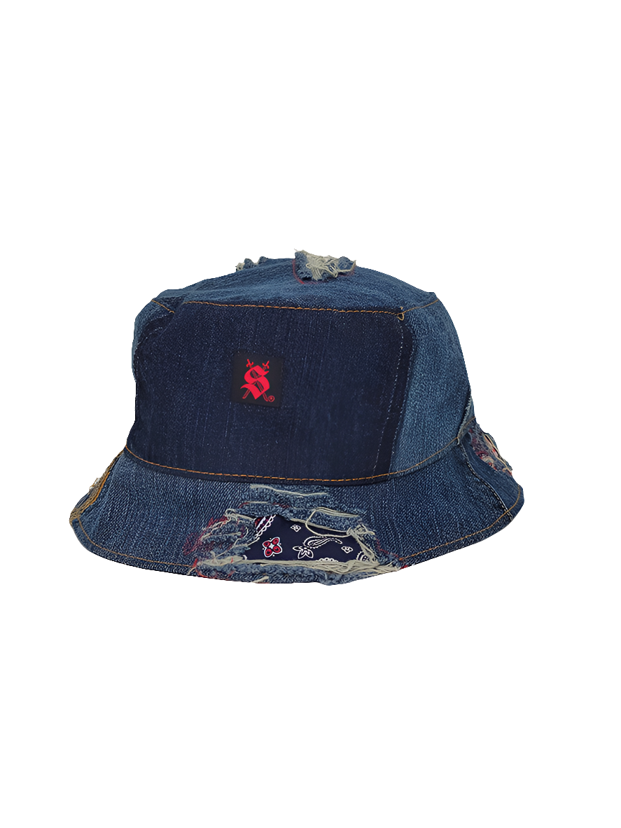 Denim/Paisley Bucket Hat