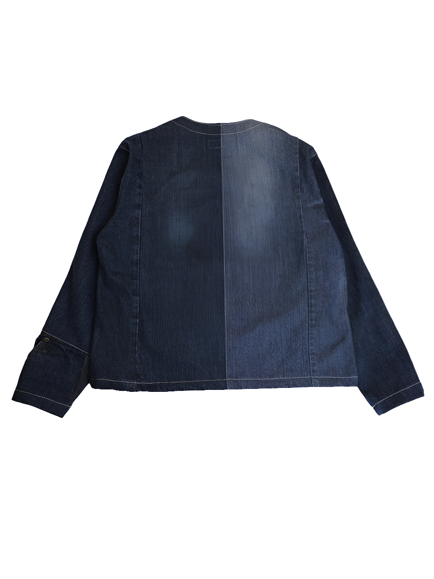 Denim Cardigan Honeycomb Jacket