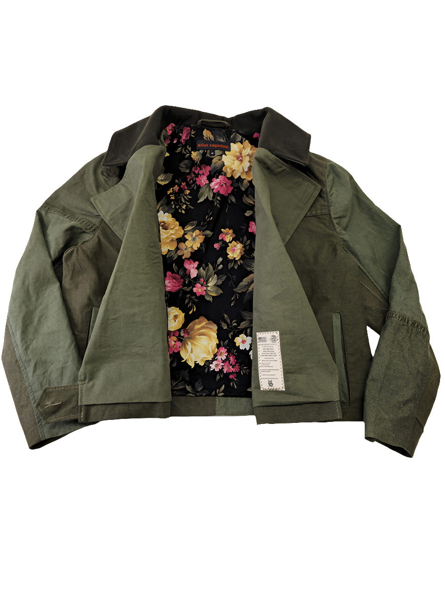 Cropped Olive Canvas Jacket