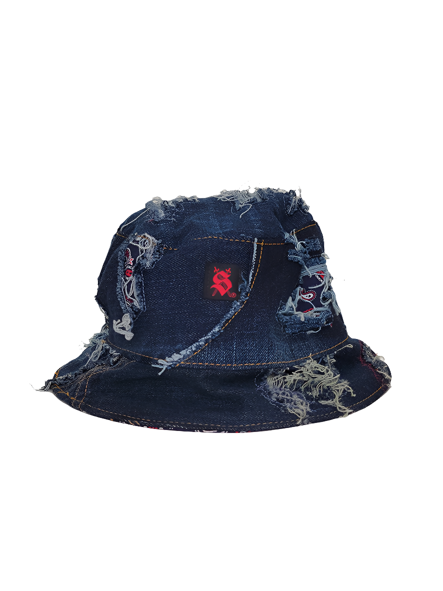 Denim/Paisley Bucket Hat