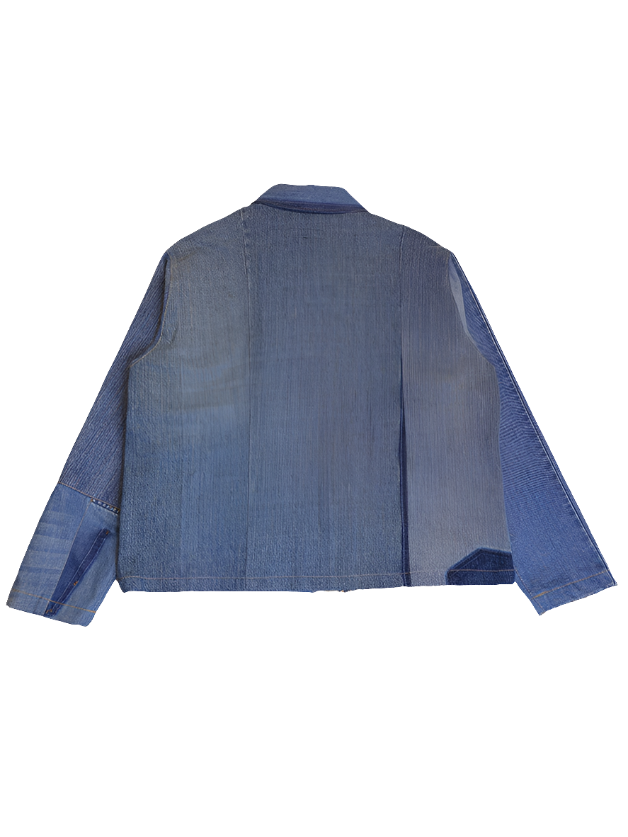 Back view of a denim jacket