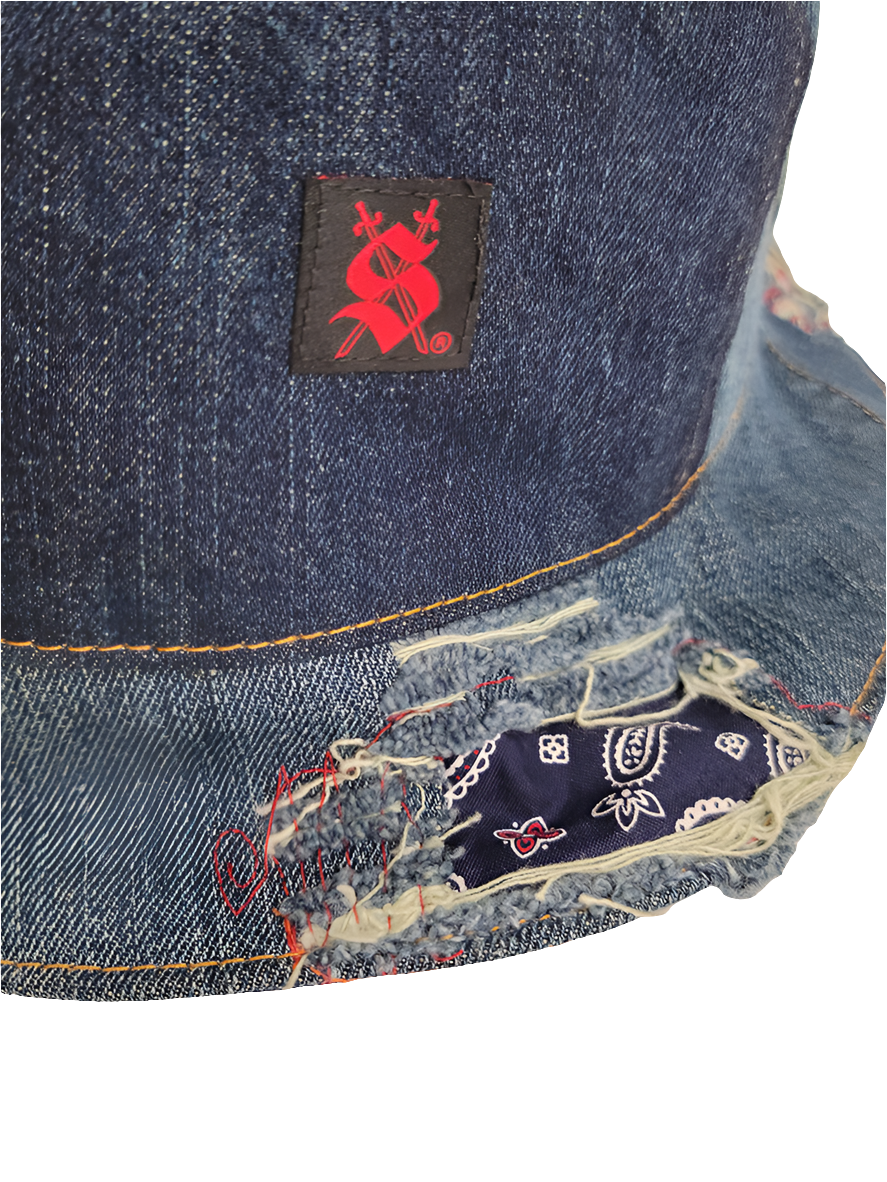 Denim/Paisley Bucket Hat
