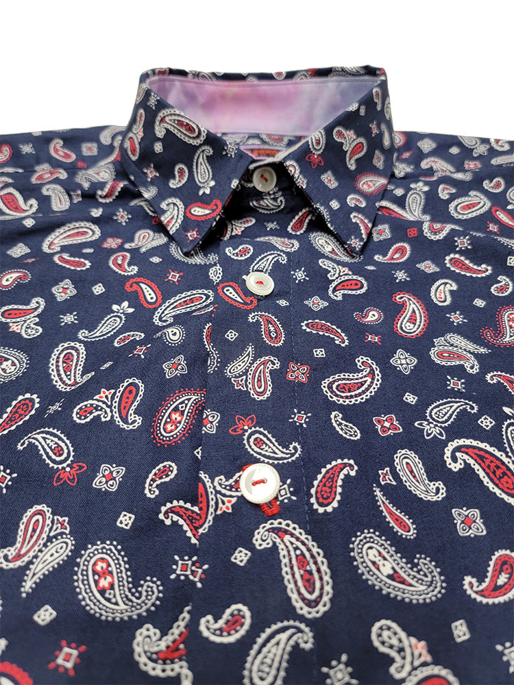 Paisley Navy Button Up Shirt