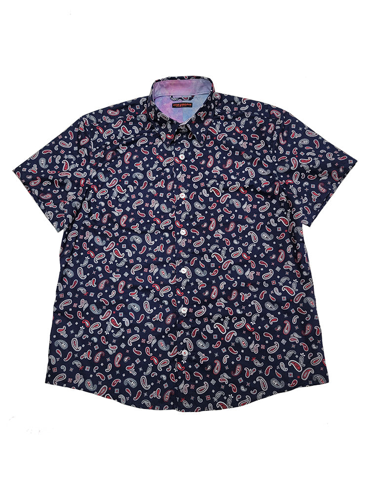 Paisley Navy Button Up Shirt