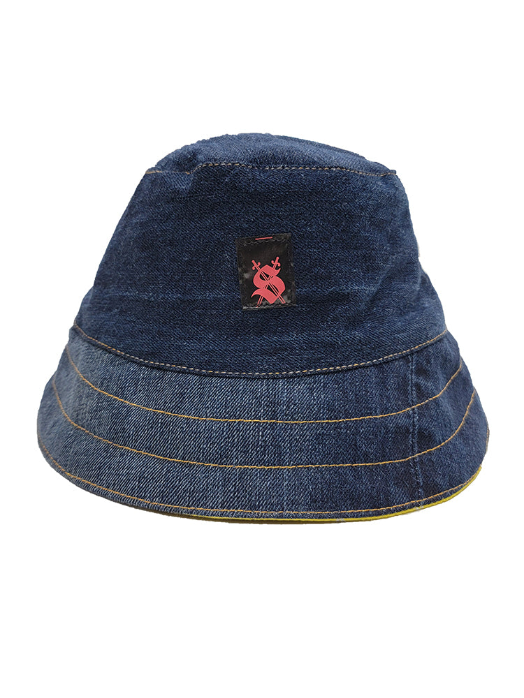 Denim/Yellow Bandana Bucket Hat