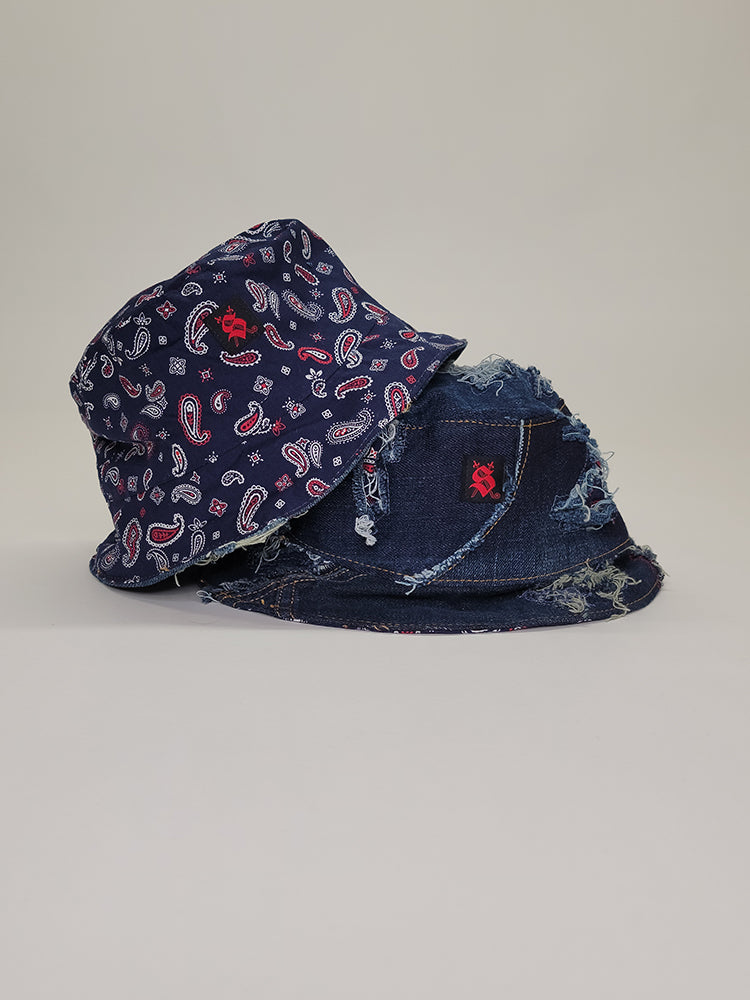 Denim/Paisley Bucket Hat