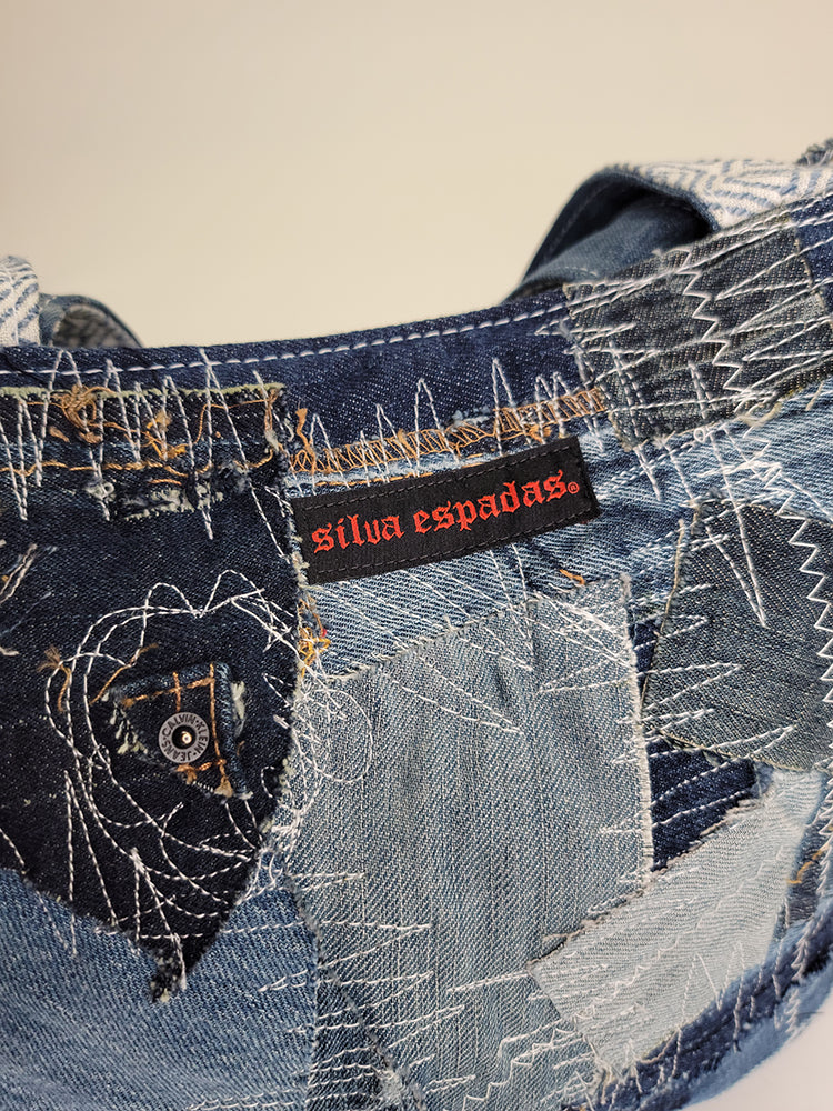 Denim Patchwork Tote Bag