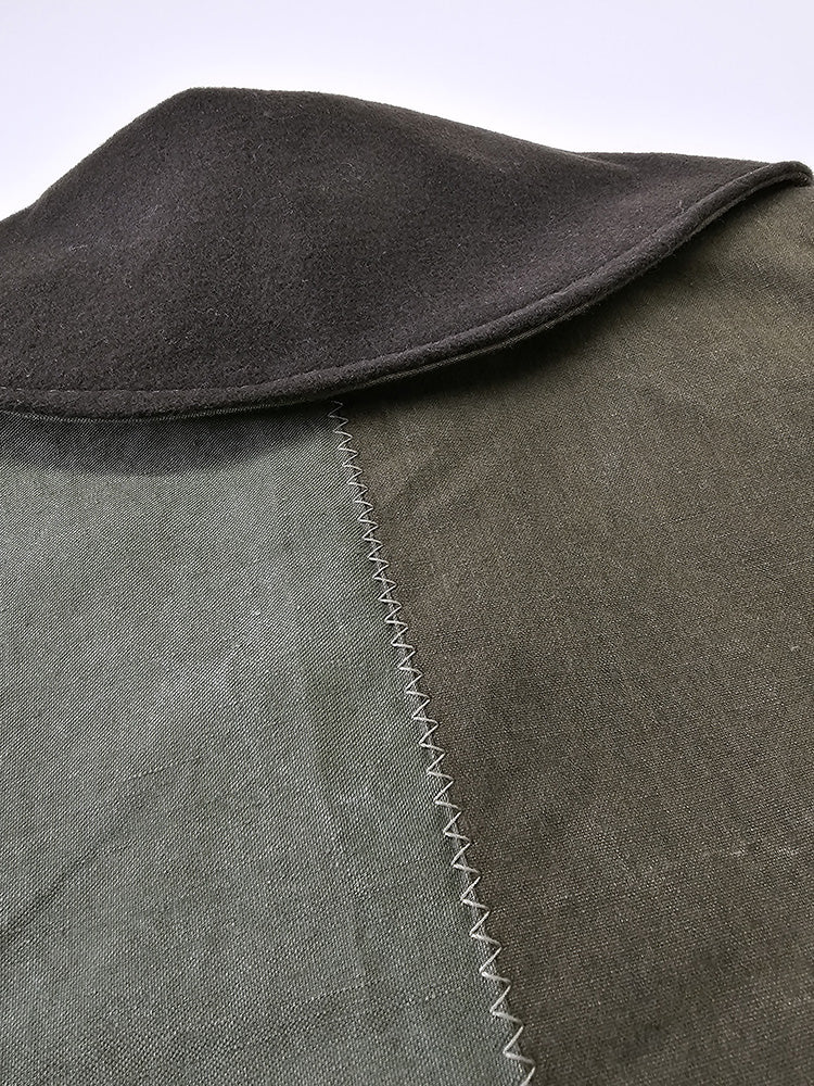 Cropped Olive Canvas Jacket