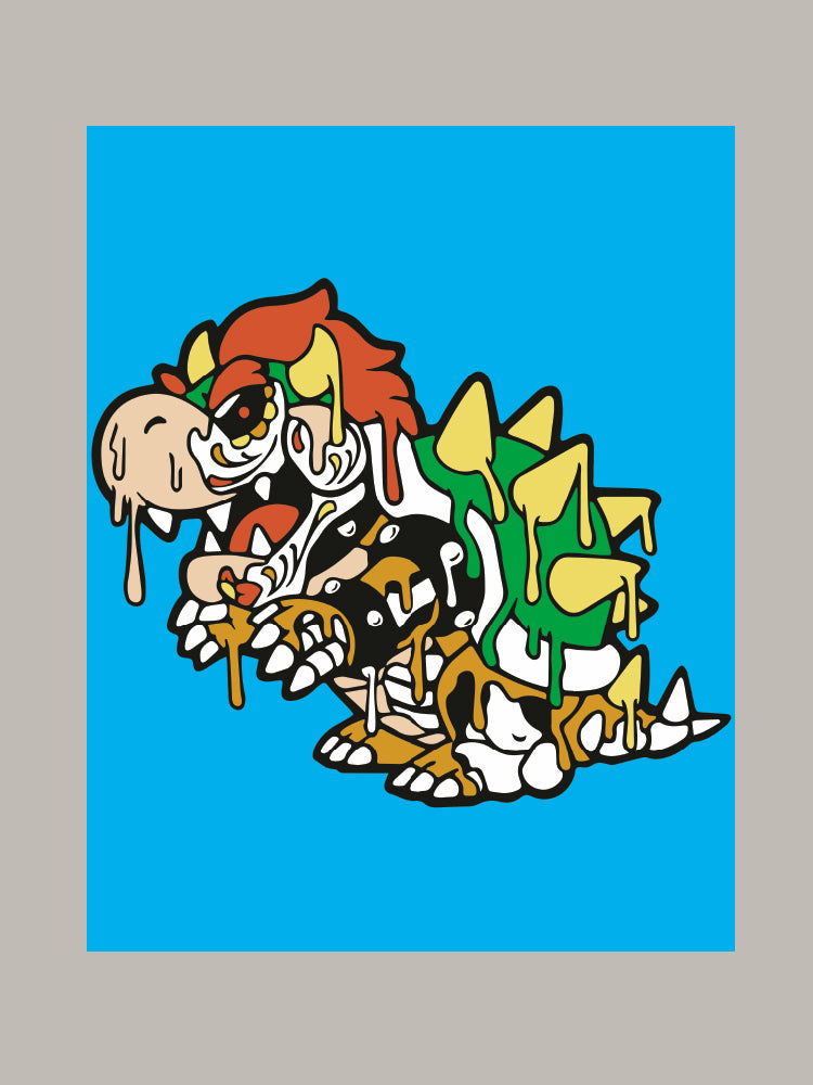 Bowser Day of the Dead Drip Art Print